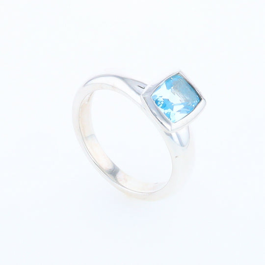 Bezel Blue Topaz Ring