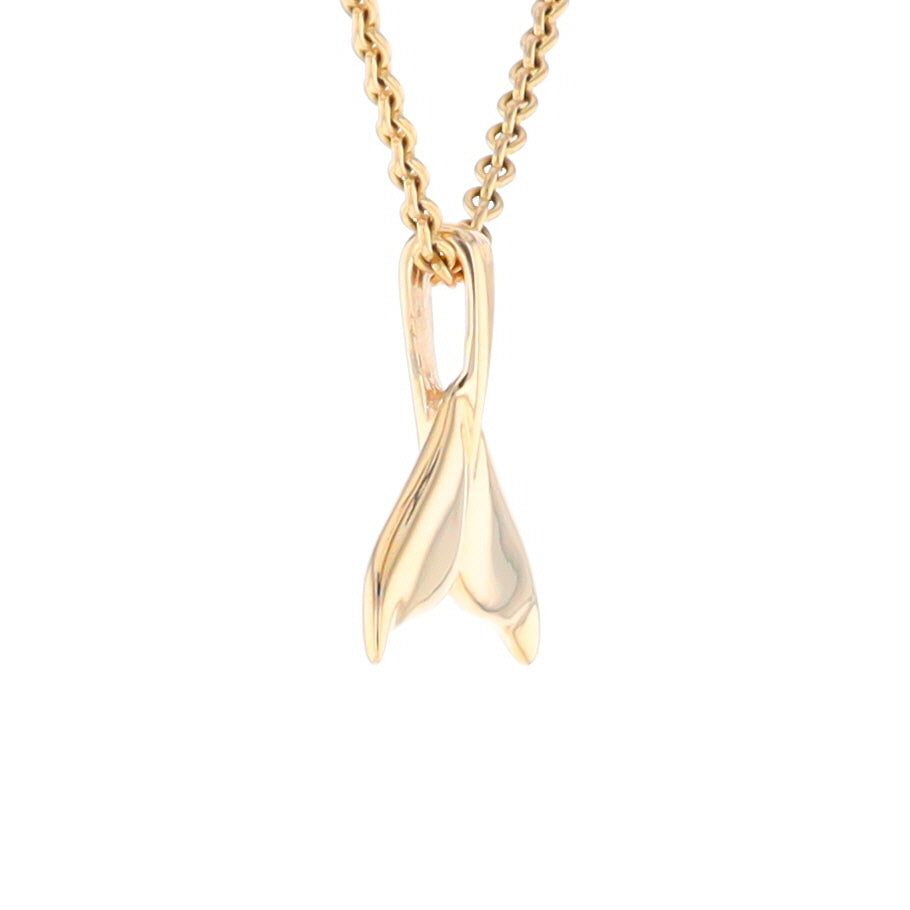 Whale Tail Necklaces Natural Gold Quartz and Nuggets Inlaid Pendant