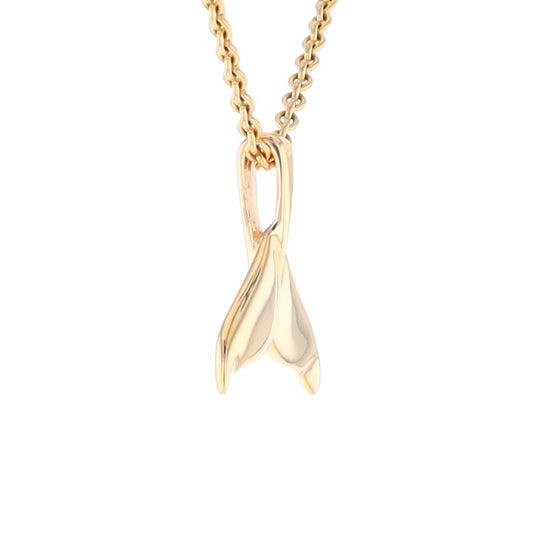 Whale Tail Necklaces Natural Gold Quartz and Nuggets Inlaid Pendant