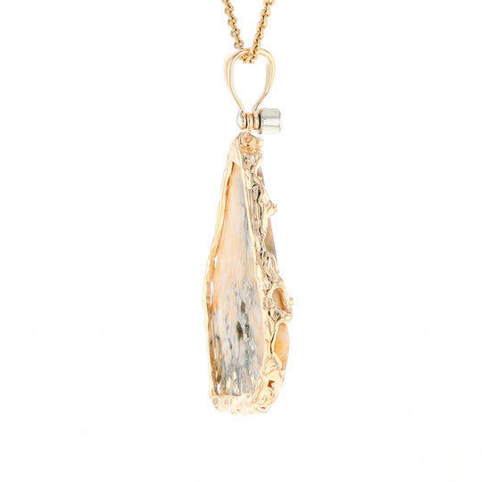 Gold Quartz Freeform Pendant (G3)