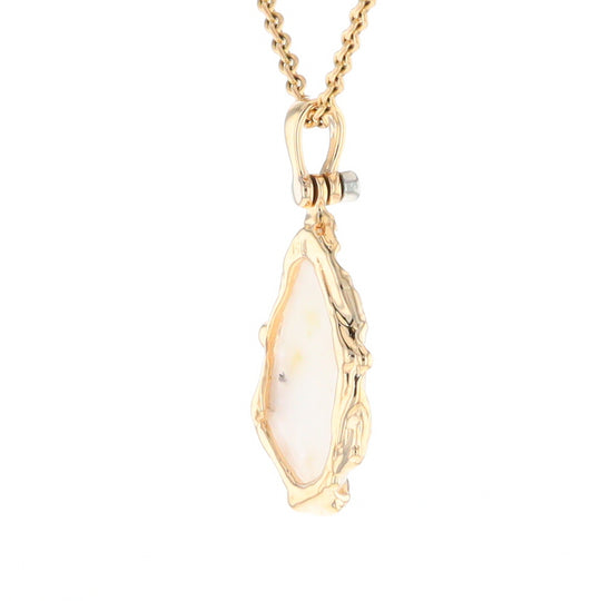 Gold Quartz Freeform Pendant  (G2)