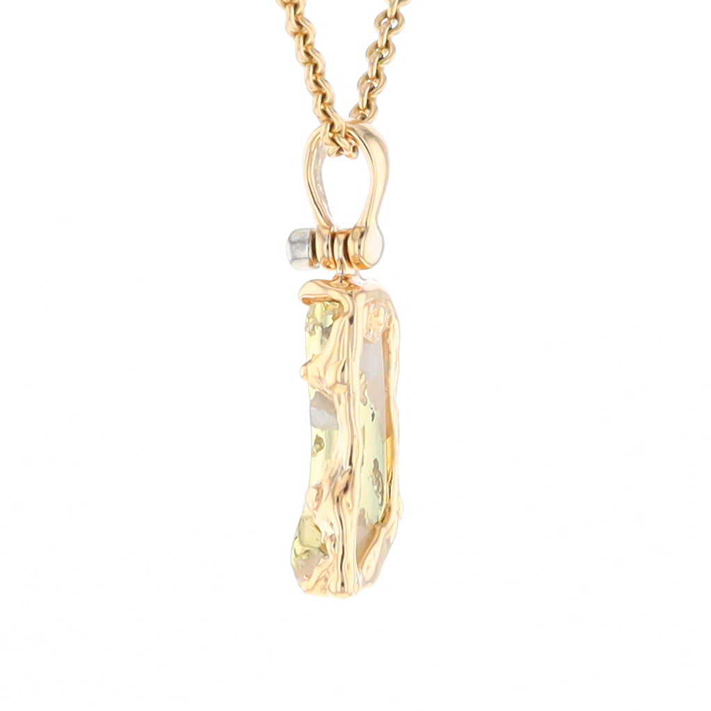 Gold Quartz Freeform Pendant (G2)