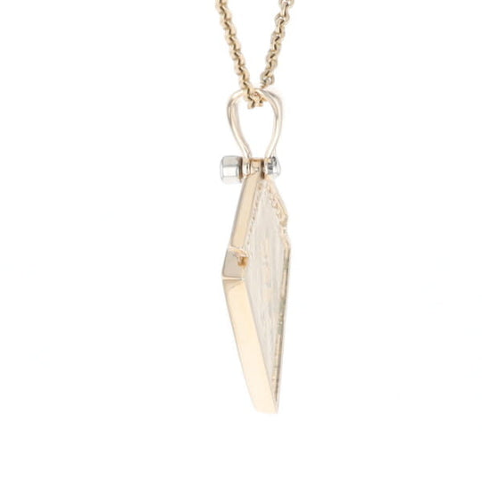 Meteorite Kite Shape Inlaid Pendant with 0.19ctw Diamonds