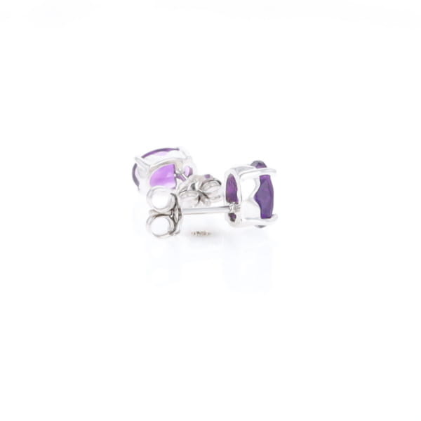 Oval Amethyst Stud Earrings
