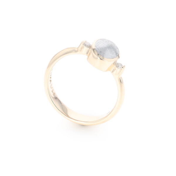 Meteorite Oval Inlay Ring