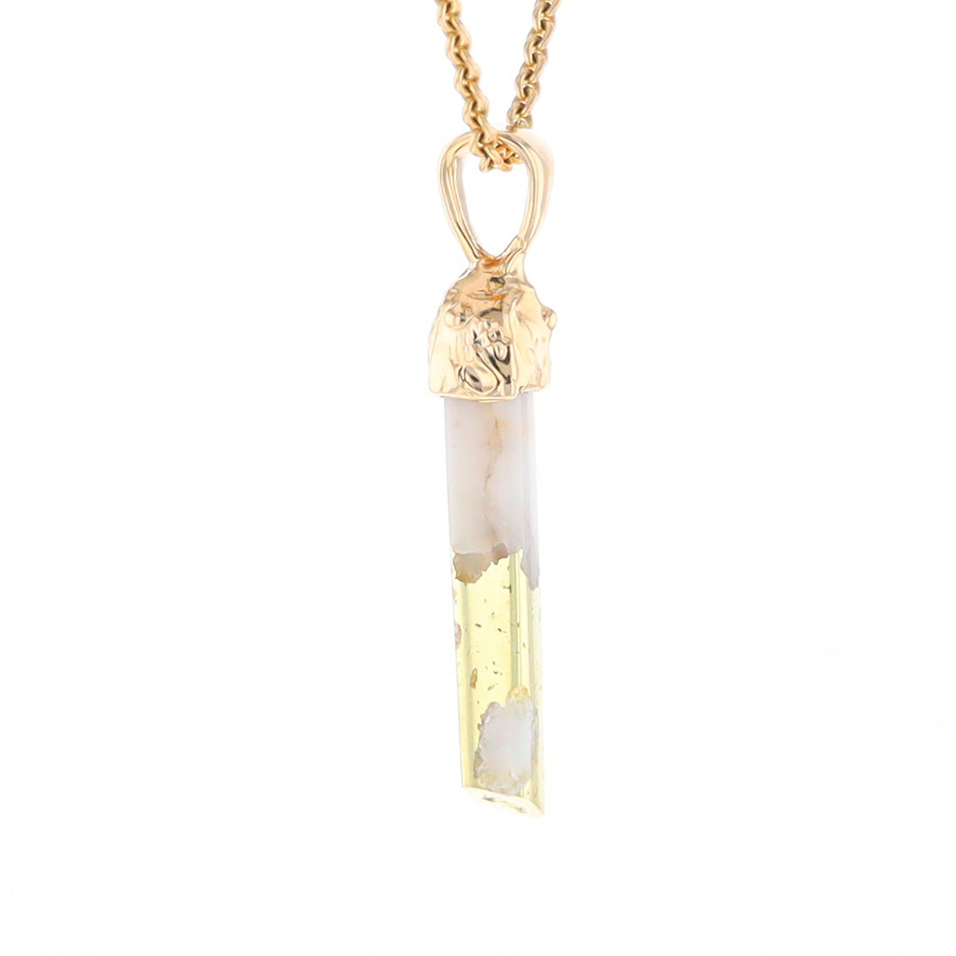 Gold Quartz Free Form Pendant