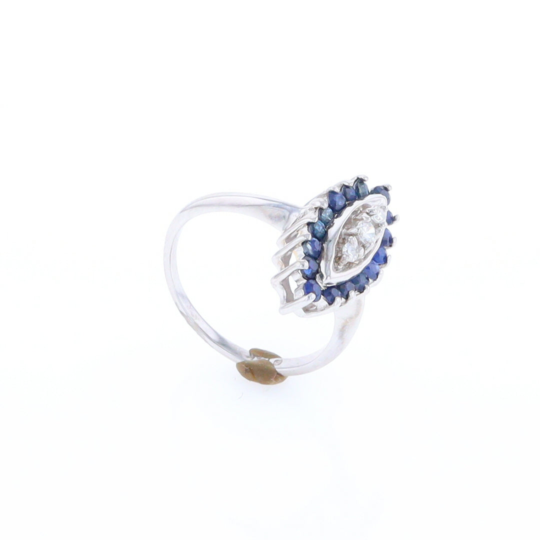 Marquise Cluster Sapphire Ring