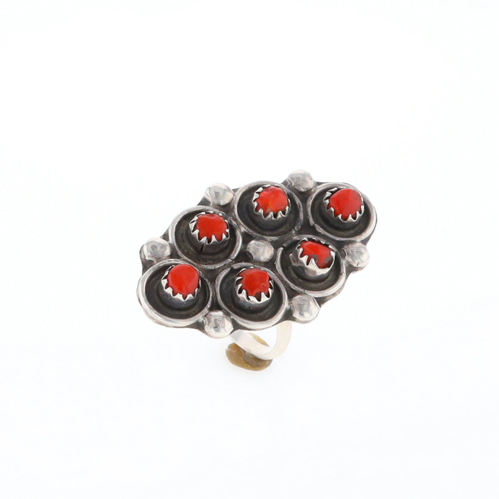 Bezel Set Coral Ring