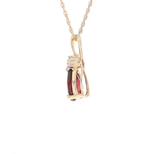 Pear Checkered Garnet Pendant