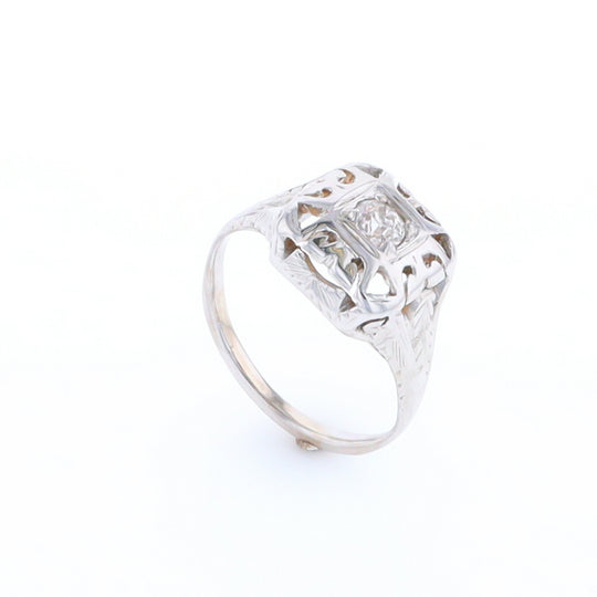 Vintage Square Top Diamond Ring