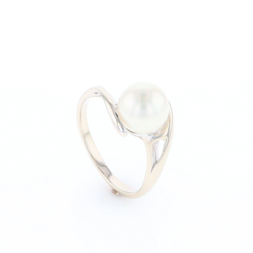 Pearl Solitaire Bypass Ring