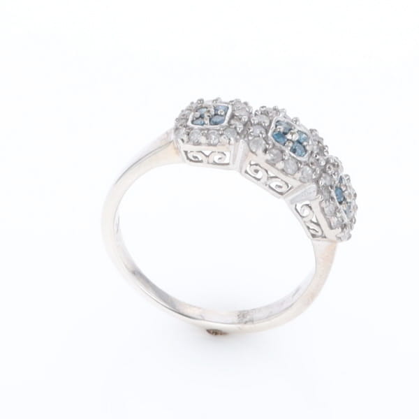 Triple Diamond Halo Ring