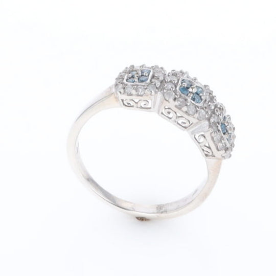 Triple Diamond Halo Ring