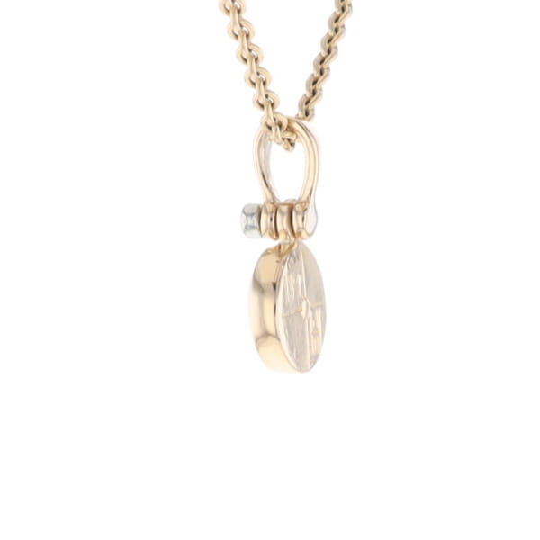 Round Gold Quartz Inlaid Pendant