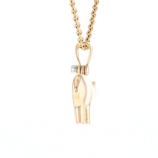 Gold Quartz Inlaid Polar Bear Pendant