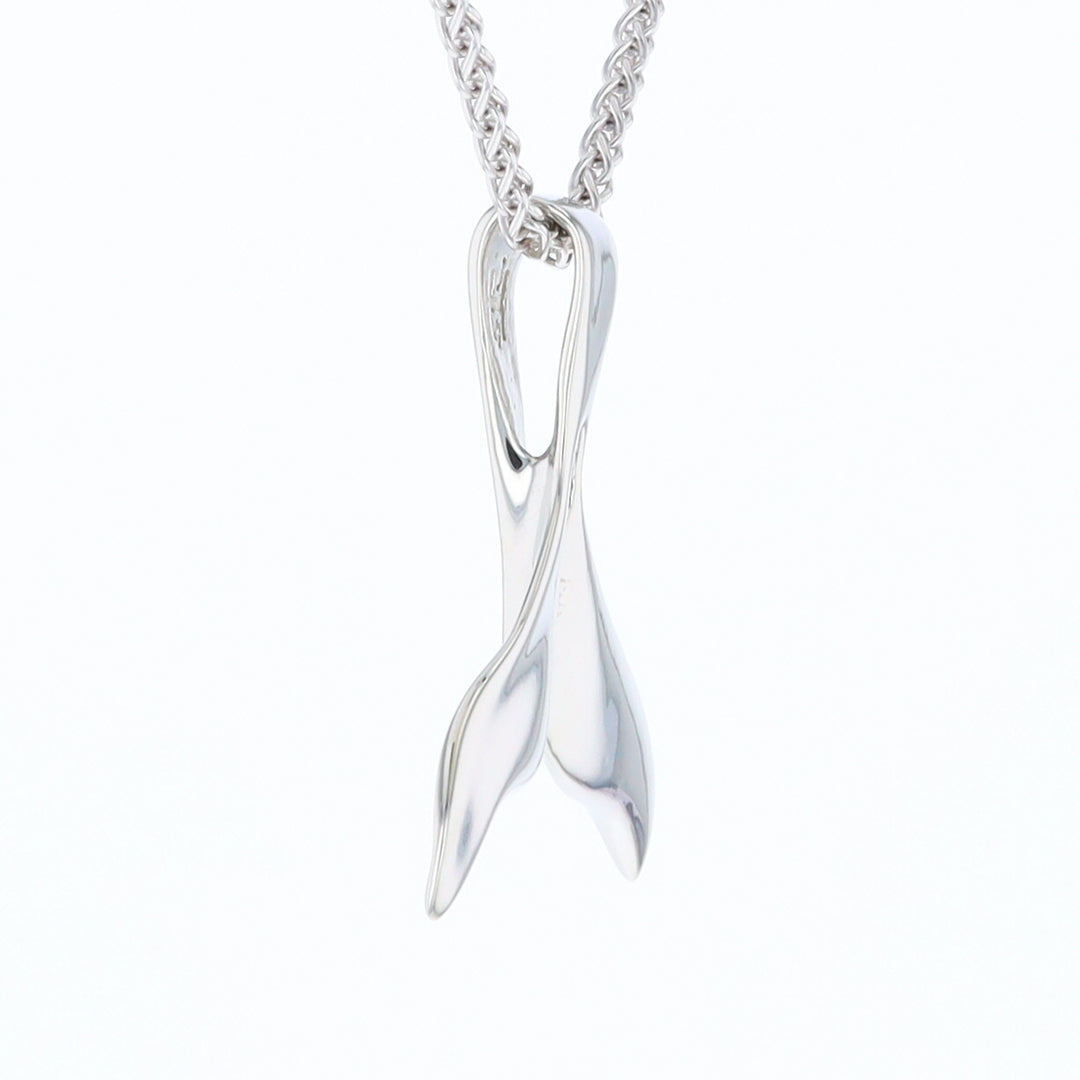 White Gold Whale Tail Pendant Natural Nuggets Inlaid Sea Life Pendant