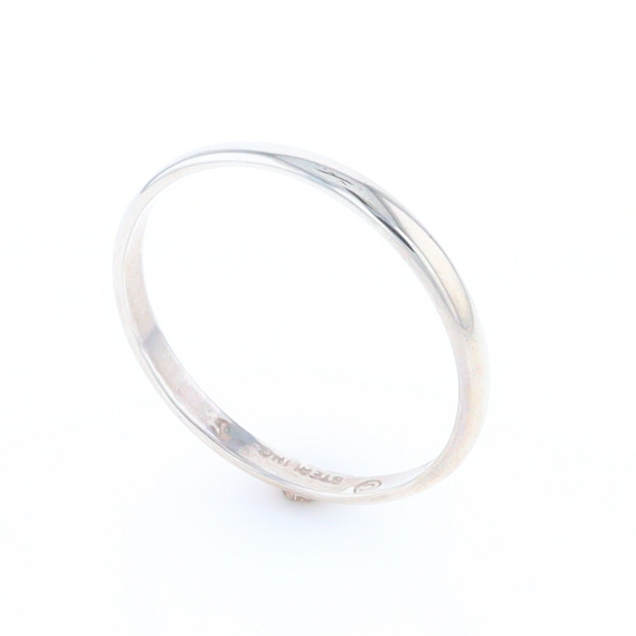 Men's Flat Silver Wedding Band