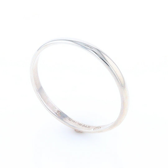 Men's Flat Silver Wedding Band