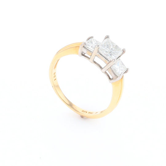 Two-Tone Princess Cut Diamond Engagement Ring