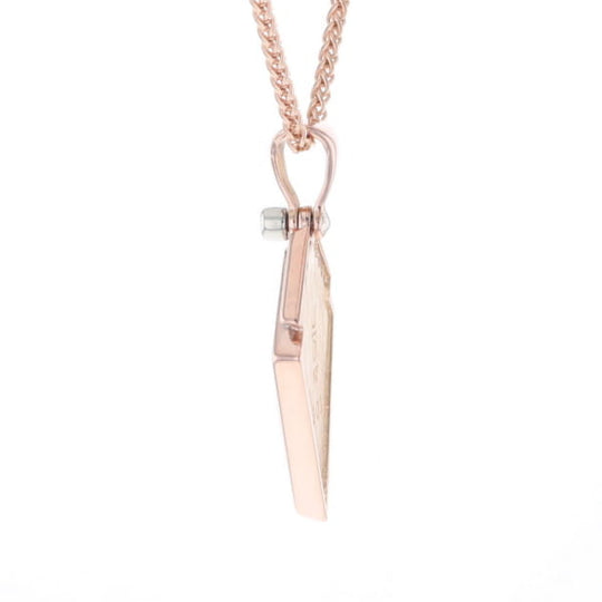 Turquoise Kite Shaped Inlaid Pendant with 0.19ctw Diamonds