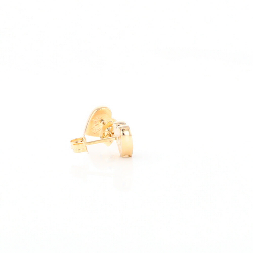 Gold Quartz Heart Stud Earrings - G2