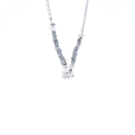 Marquise Diamond Necklace with Rough Diamond Beads