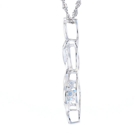 Floating Topaz Twisted Necklace