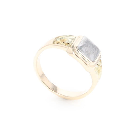 Meteorite & Gold Nugget Ring