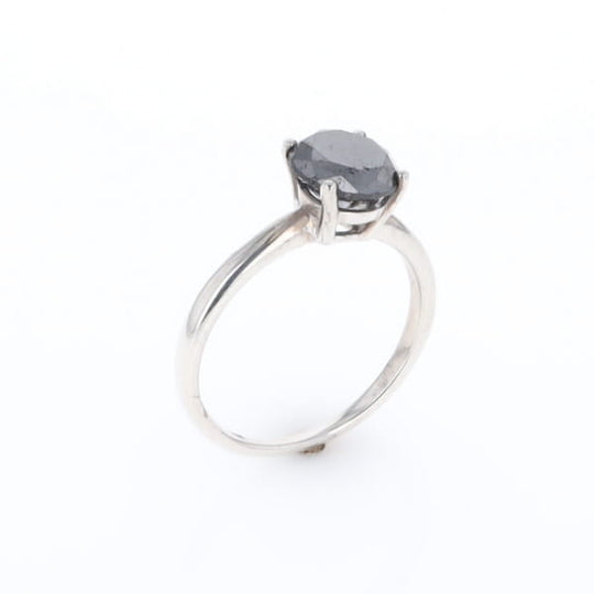 Black Diamond Solitaire Ring