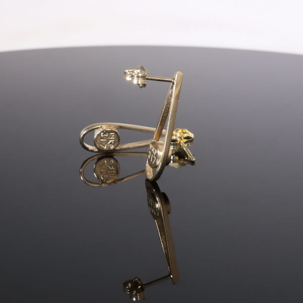 Opal Earrings Round Inlaid Open Tear Drop Design Studs