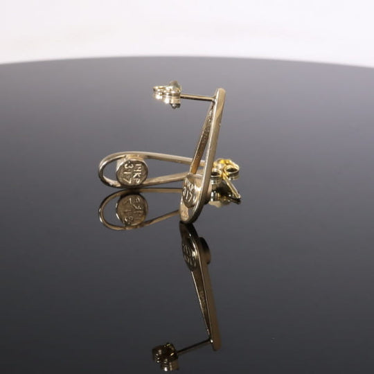 Opal Earrings Round Inlaid Open Tear Drop Design Studs