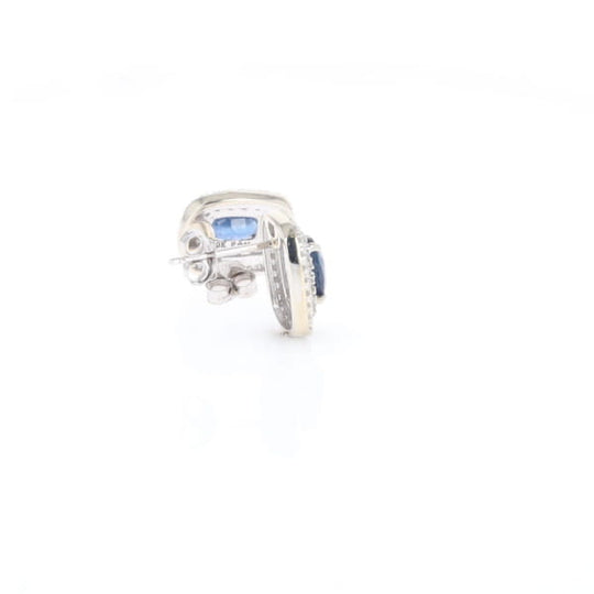 Double Halo Sapphire Earrings