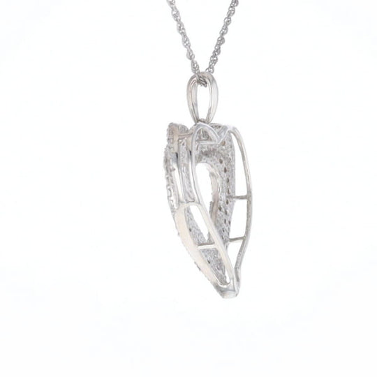 Frosted Diamond Heart Necklace