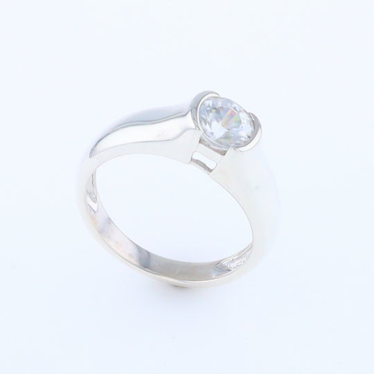 Cubic Zirconia Solitaire Ring