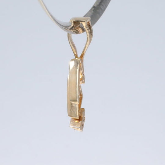 Opal Pendant Triangle Inlaid Design with .07ctw Round Diamonds