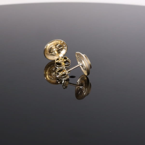 Opal Earrings Round Inlaid Design Studs