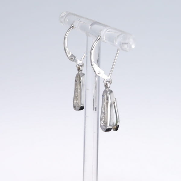 Opal Earrings Sandal Inlaid Design Lever Backs