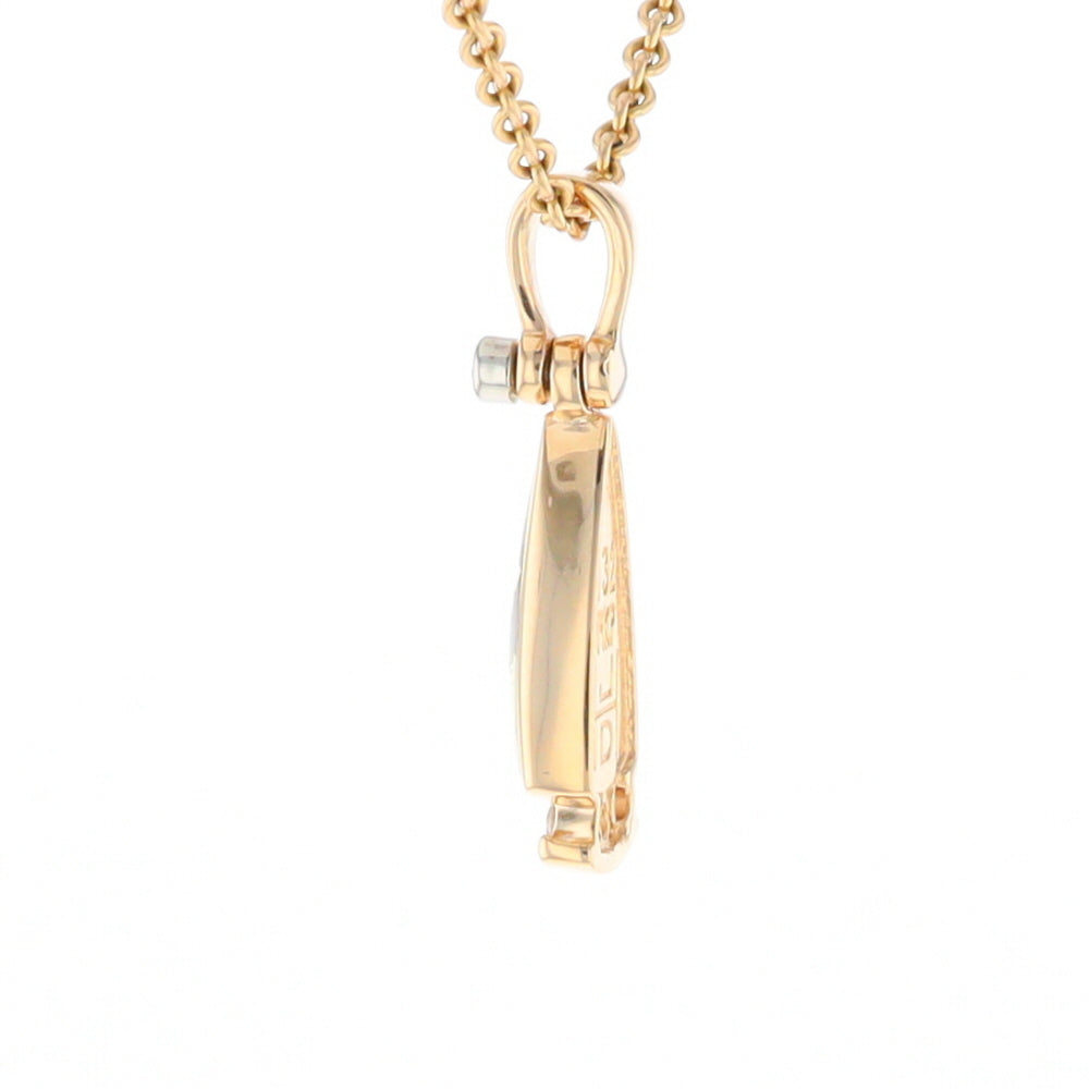 Gold Quartz Triangle Inlaid Pendant with 0.08ctw Diamonds - G2