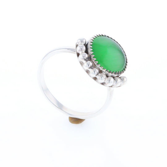 Green Glass Beaded Ring