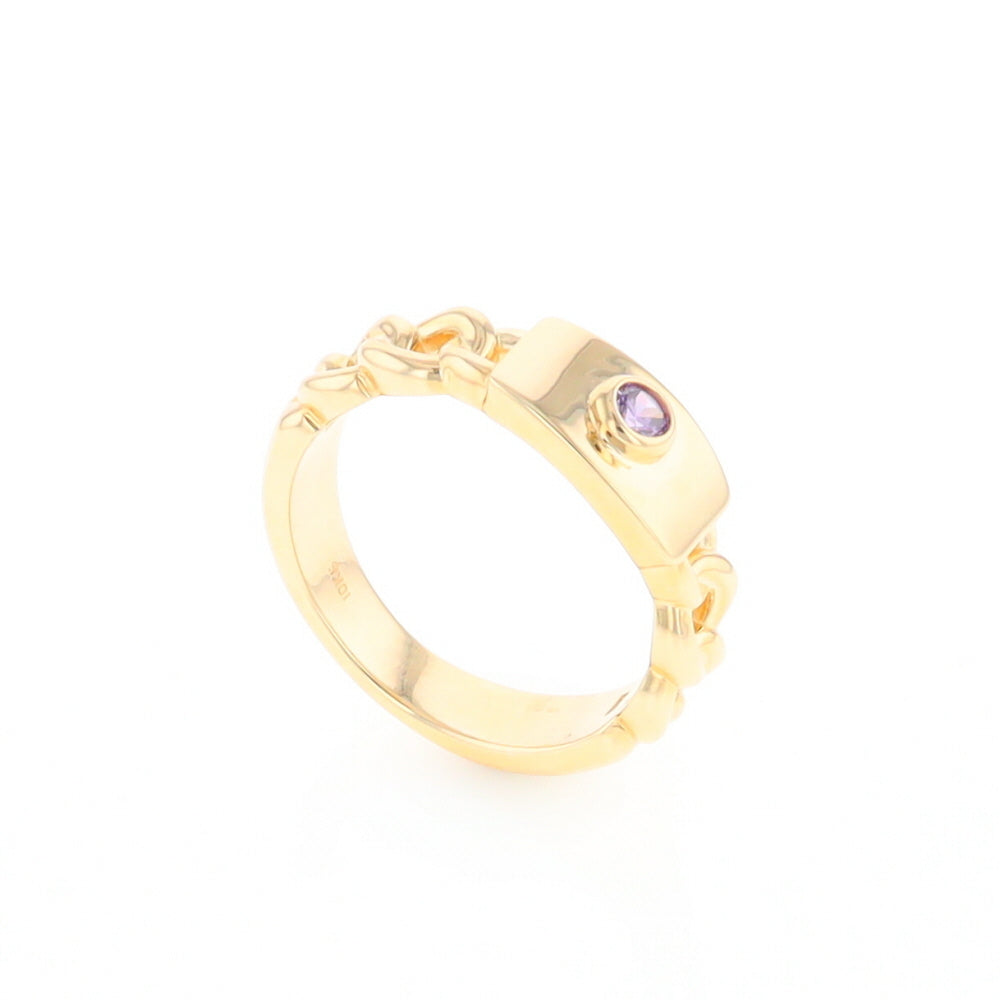 Amethyst Chain Design Ring