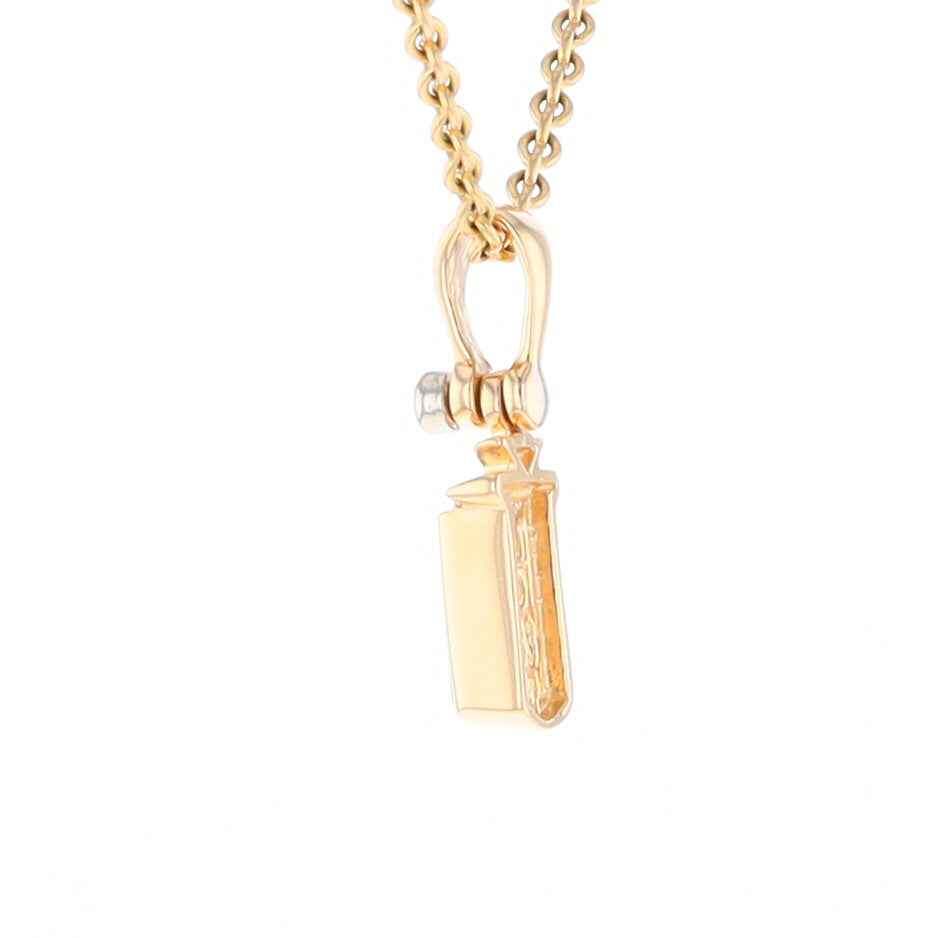 Gold Quartz Banner Shaped Pendant