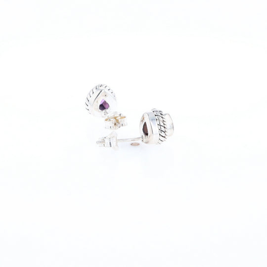 Native Amethyst Pear Stud Earrings