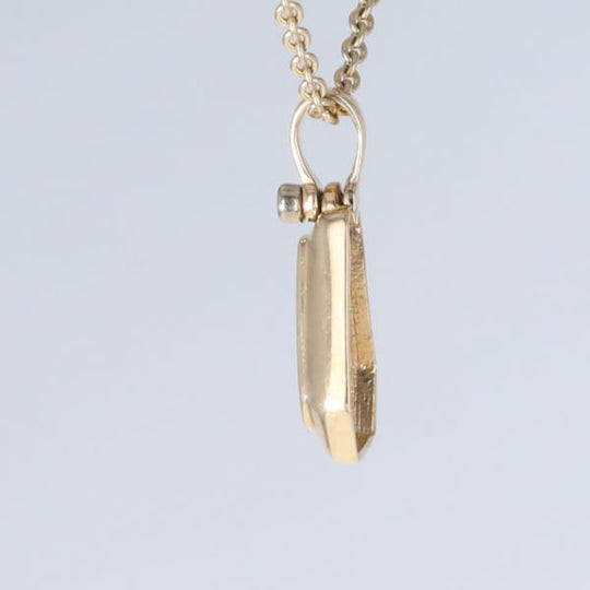 Opal Triangle Inlay with .02ctw Diamond Pendant