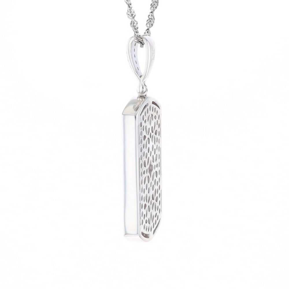 Cubic Zirconia Dog Tag Pendant