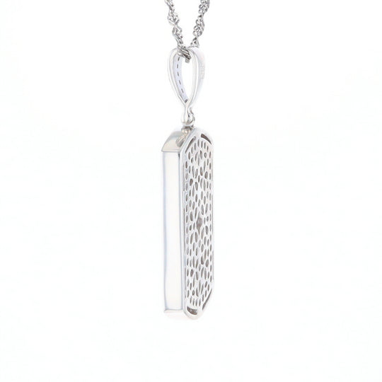 Cubic Zirconia Dog Tag Pendant