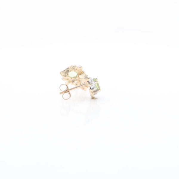 Bypass Peridot and Diamond Stud Earrings