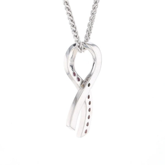 Pink Sapphire Breast Cancer Ribbon Pendant