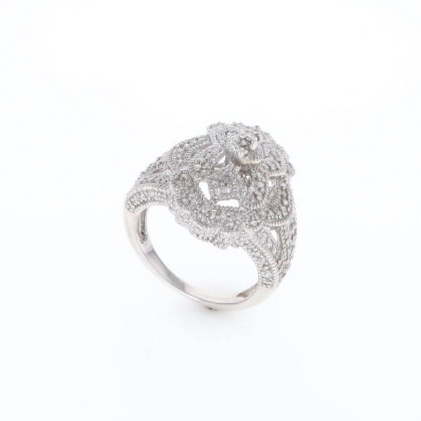 Floral Filigree Design Diamond Ring