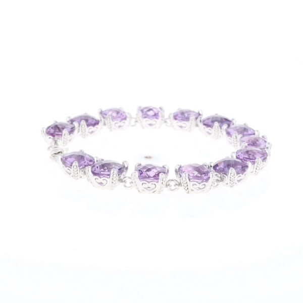 Amethyst Bracelet With Silver Filigree