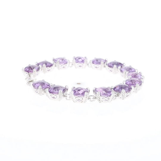 Amethyst Bracelet With Silver Filigree